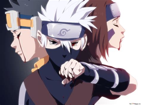 kakashi rin obito|obito kakashi and rin wallpaper.